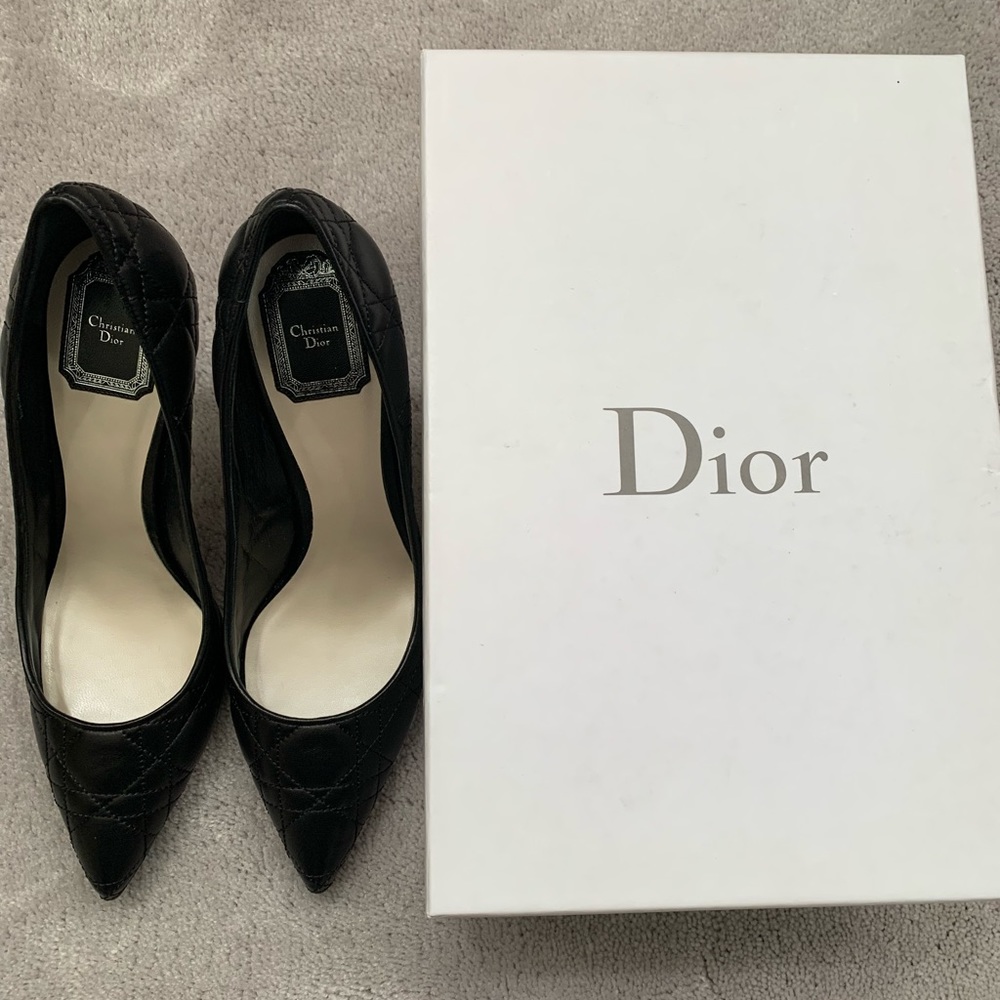 Dior black leather heels size 40